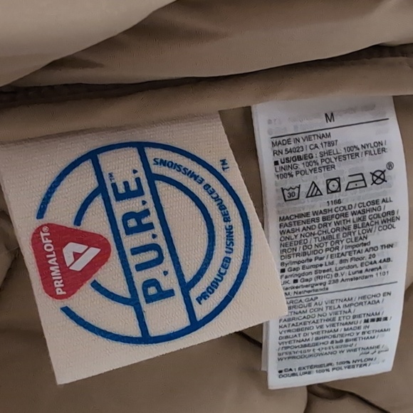 NWOT Mens GAP Recycled Quilted Bomber Jacket Army Green- Medium - Picture 5 of 6